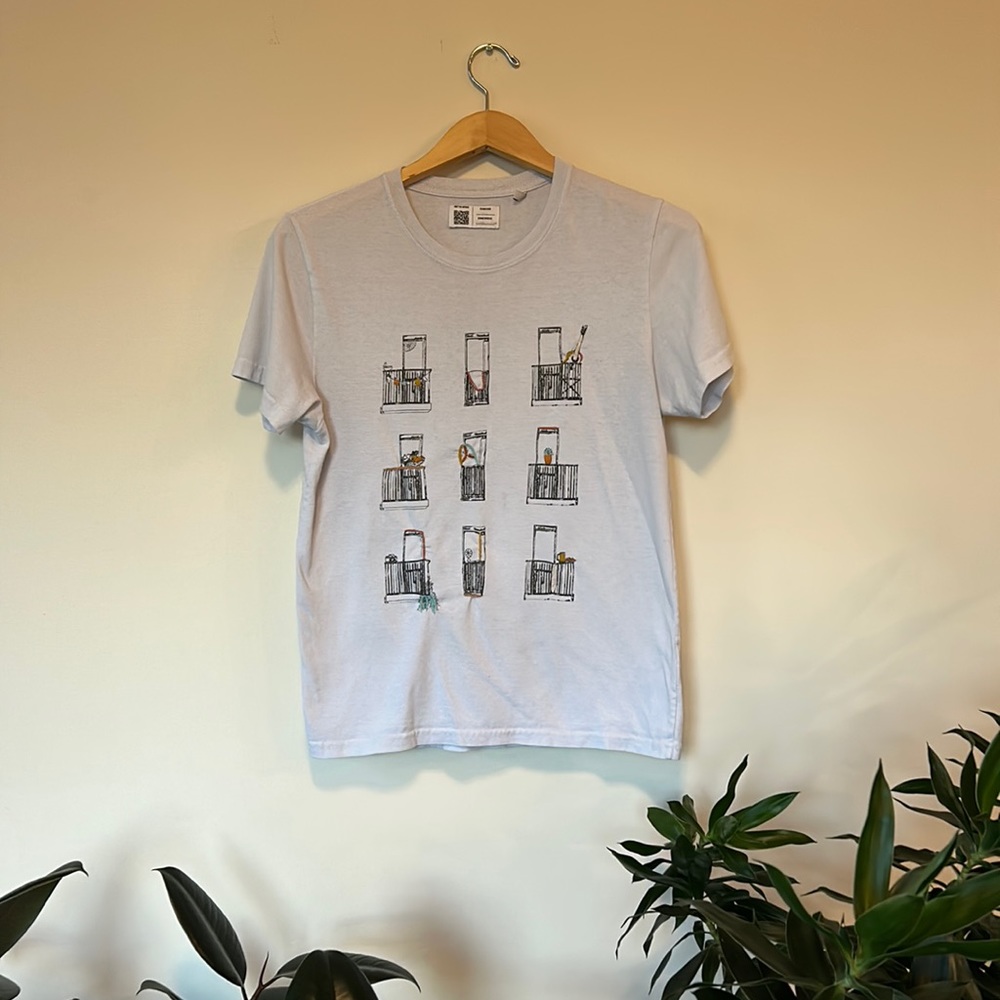Custom hand-stitched BALCONIES tee